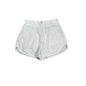 Free People Pleated Shorty Pull On Shorts Womens S White High Waisted Cotton